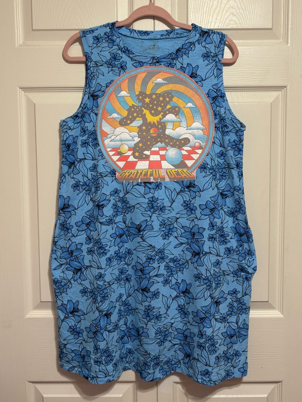 Grateful Dead Blue Floral Mini Dress